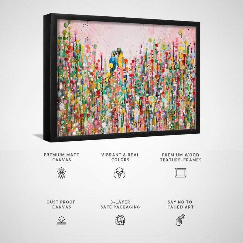 Buy Love Feathers Wall Painting - Black Frame Wall Art & Paintings from Vaaree