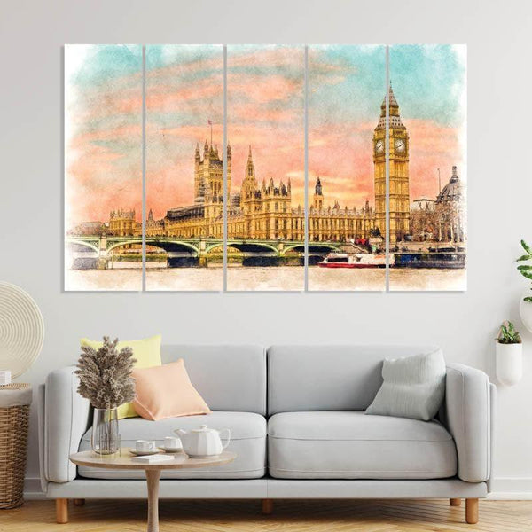 Buy Lovely London Wall Art - Set Of Five Wall Art & Paintings from Vaaree