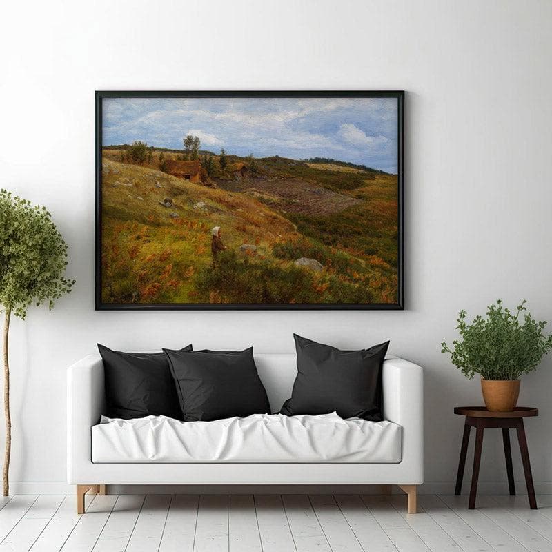 Wall Art & Paintings - Lowland Cottage Wall Painting - Black Frame