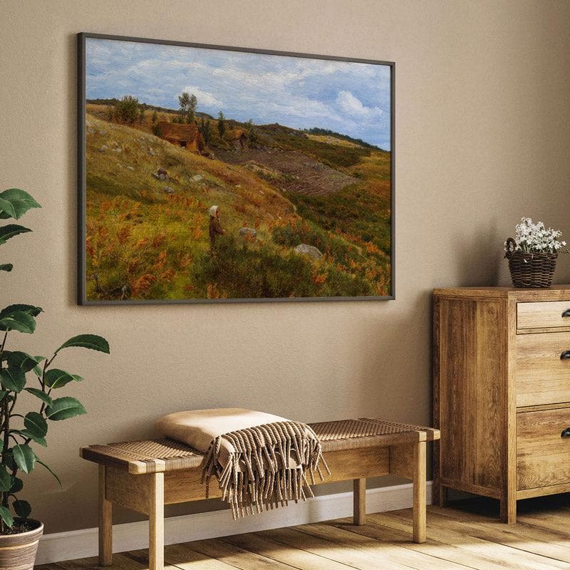 Wall Art & Paintings - Lowland Cottage Wall Painting - Black Frame