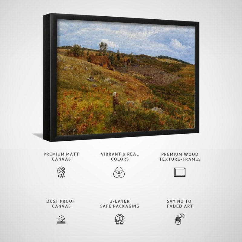 Wall Art & Paintings - Lowland Cottage Wall Painting - Black Frame