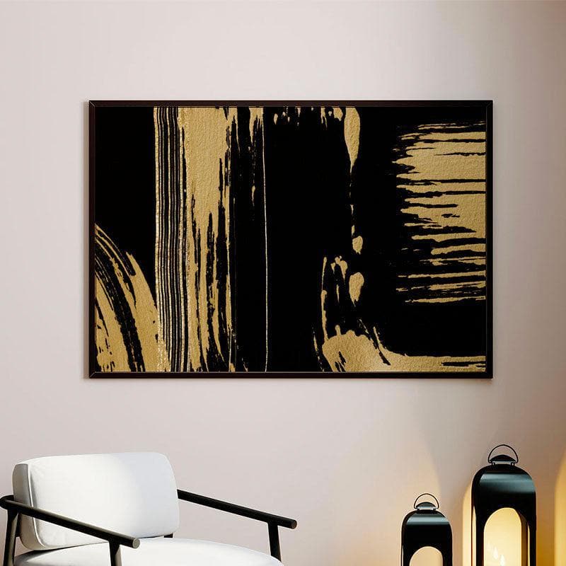 Wall Art & Paintings - Luxury Gold Canvas Painting - Black Frame