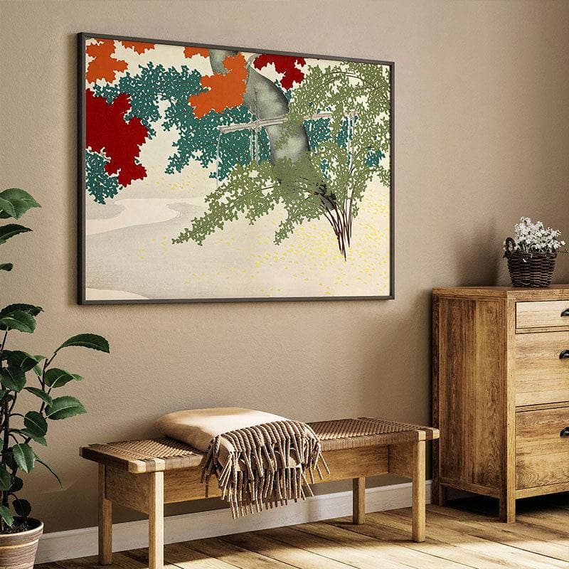 Wall Art & Paintings - Maple from Momoyogusa By Kamisaka Sekka - Black Frame