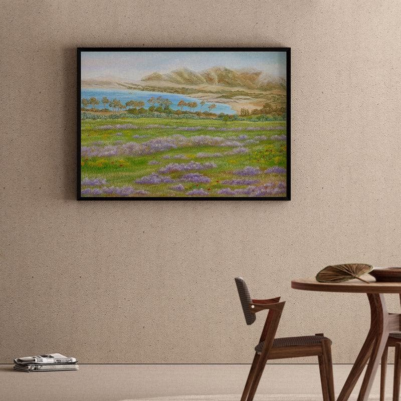 Wall Art & Paintings - Misty Beach Wall Painting - Black Frame