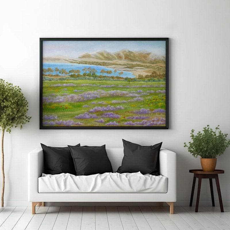 Wall Art & Paintings - Misty Beach Wall Painting - Black Frame