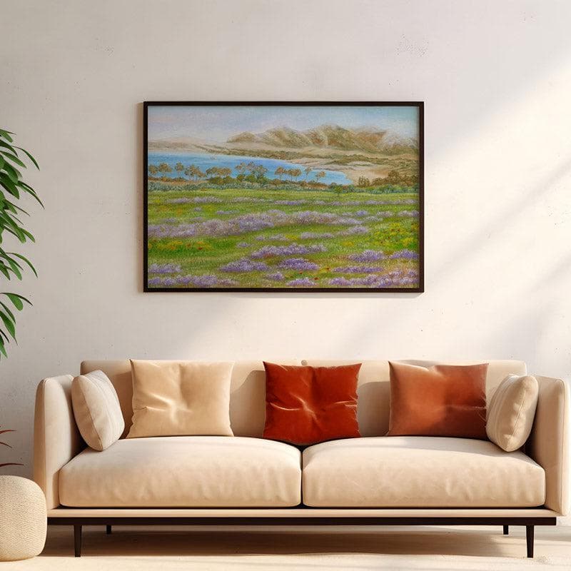 Wall Art & Paintings - Misty Beach Wall Painting - Black Frame