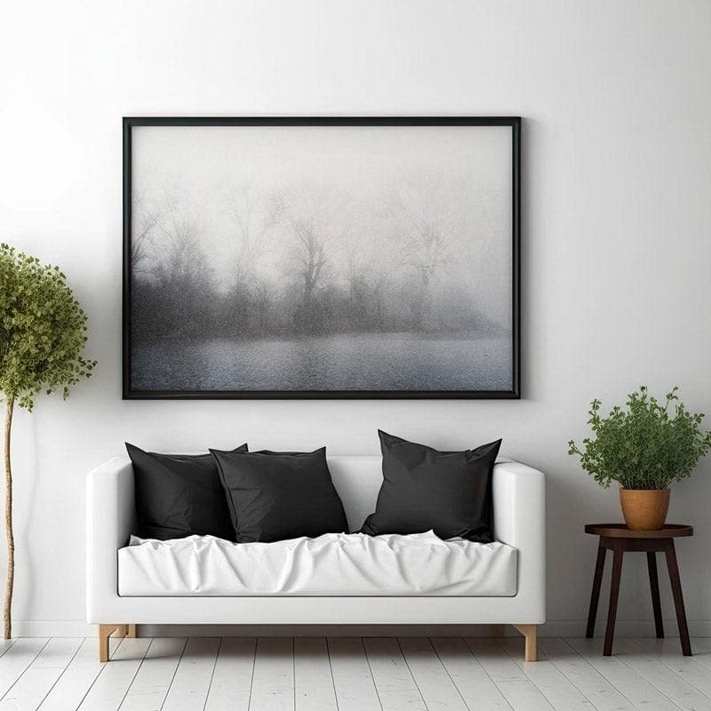 Wall Art & Paintings - Misty Mood Landscape Wall Painting - Black Frame