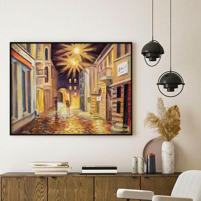 Wall Art & Paintings - Modern Street Abstract Painting - Black Frame