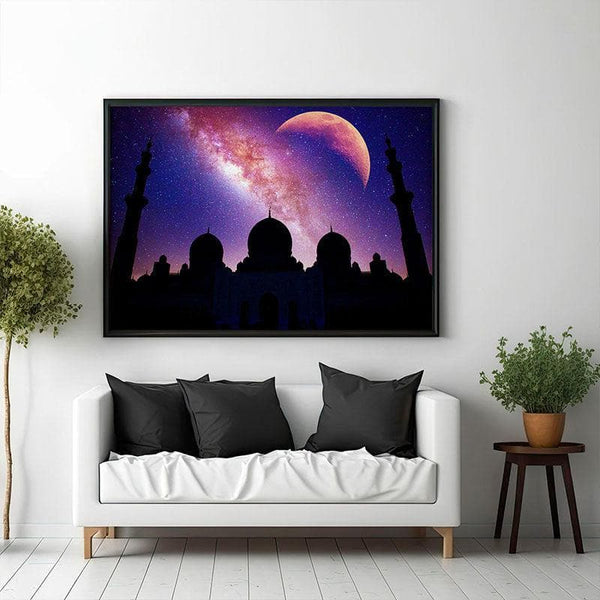 Wall Art & Paintings - Mosque Silhouette Wall Painting - Black Frame