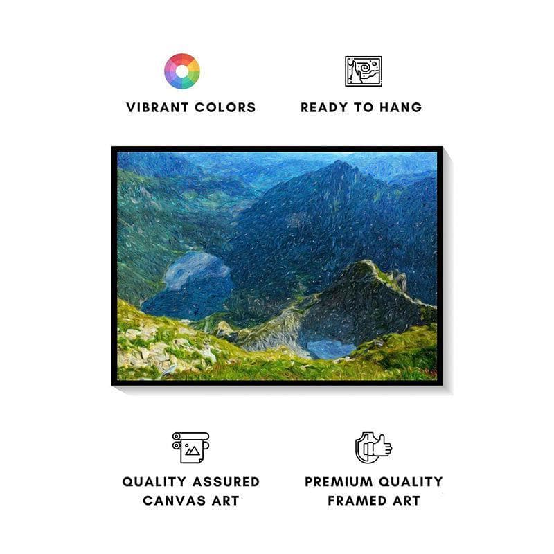 Buy Mountain Landscape Canvas Painting - Black Frame Wall Art & Paintings from Vaaree