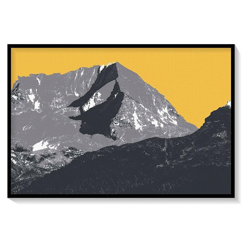 Wall Art & Paintings - Mountain Landscape Wall Painting - Black Frame