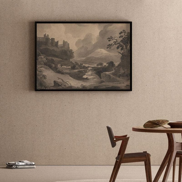 Wall Art & Paintings - Mountain Landscape With Castle Ruins By John Varley - Black Frame Wall Painting - Black Frame