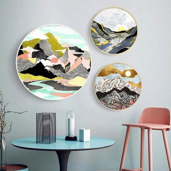 Buy Wall Art & Paintings - Mountain Melts Wall Art - Set Of Three at Vaaree online
