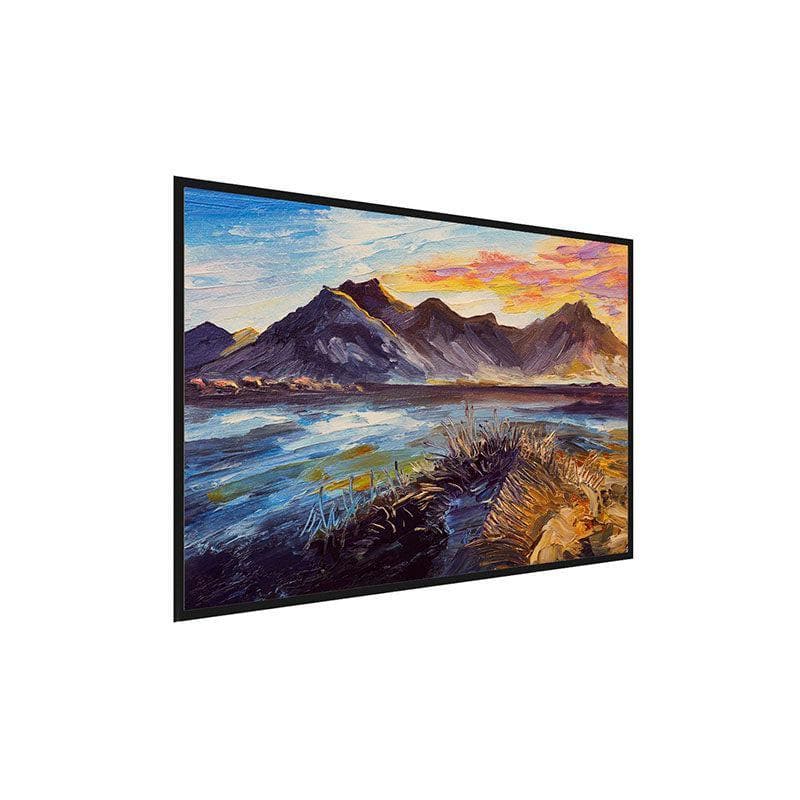 Wall Art & Paintings - Mountains and Sunset Painting - Black Frame