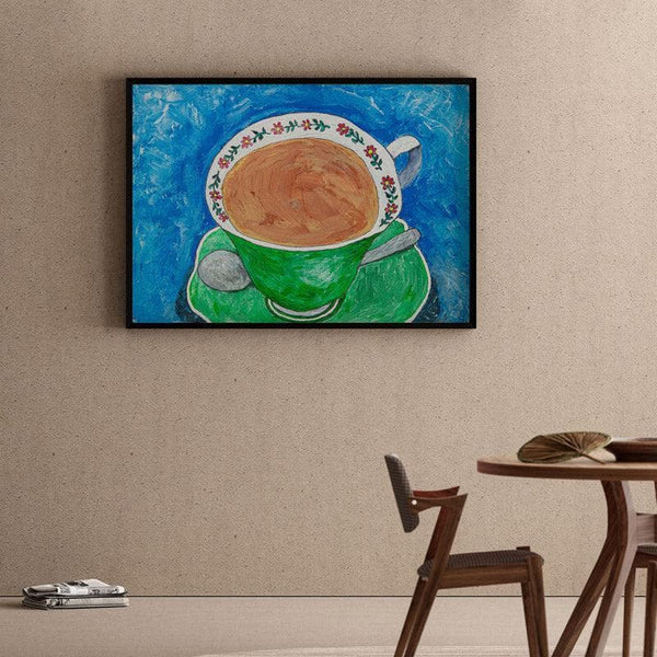 Wall Art & Paintings - Mpume's Teacup Wall Painting - Black Frame