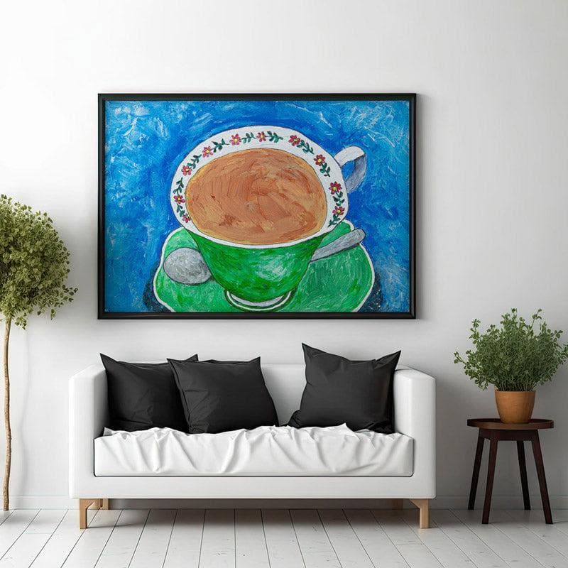 Wall Art & Paintings - Mpume's Teacup Wall Painting - Black Frame