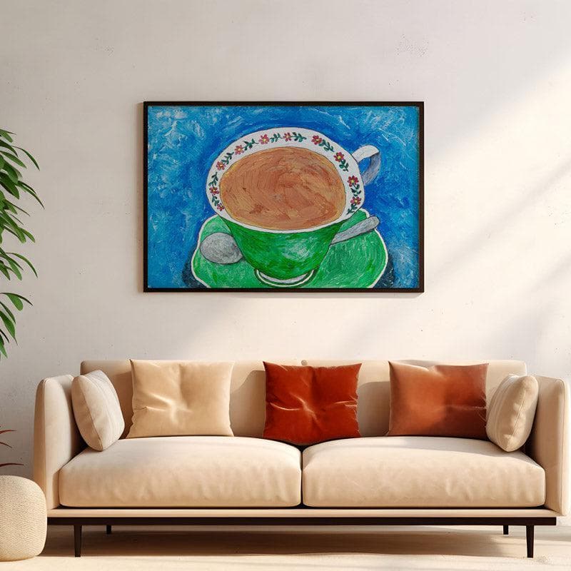 Wall Art & Paintings - Mpume's Teacup Wall Painting - Black Frame