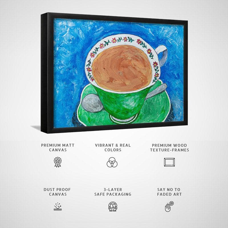 Buy Mpume's Teacup Wall Painting - Black Frame Wall Art & Paintings from Vaaree