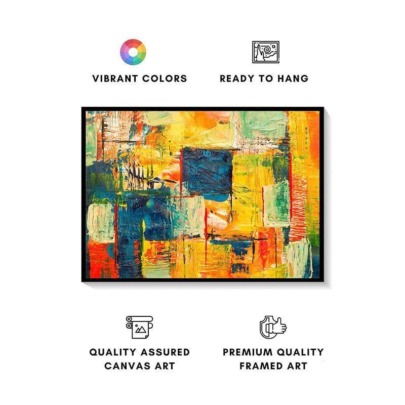 Buy Multi-colored Abstract Art - Black Frame Wall Art & Paintings from Vaaree