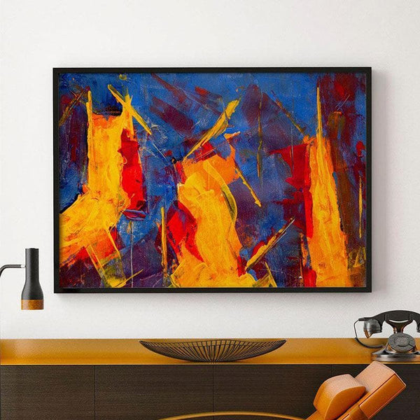 Wall Art & Paintings - Multi Colored Abstract Painting - Black Frame