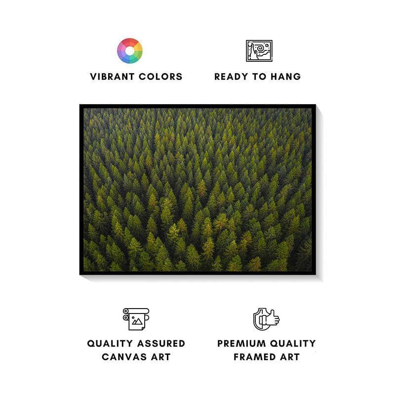 Wall Art & Paintings - Natural green forest Canvas Painting - Black Frame