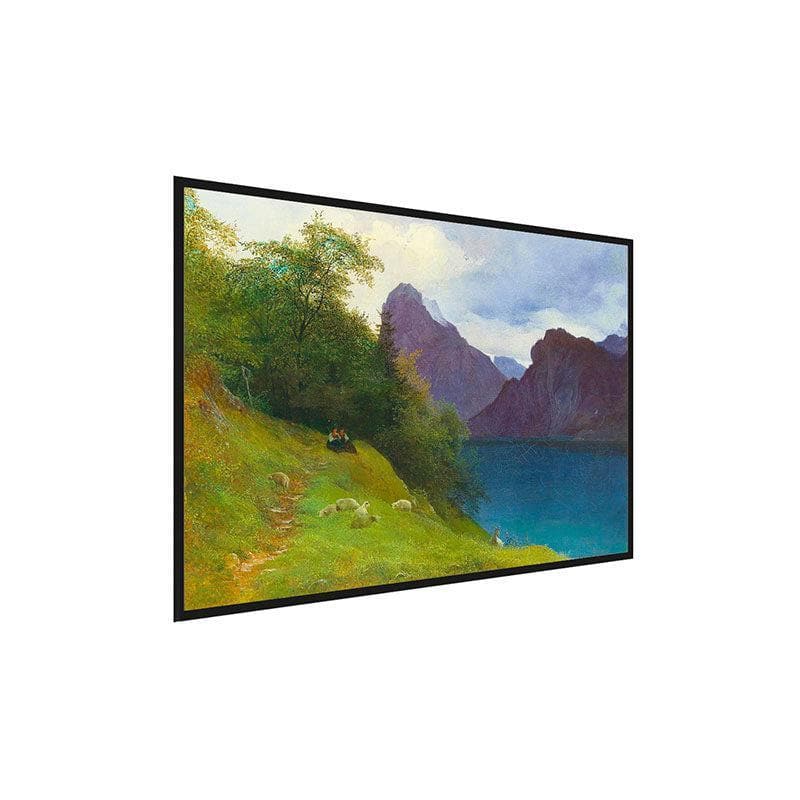 Wall Art & Paintings - Near The River Canvas Painting - Black Frame