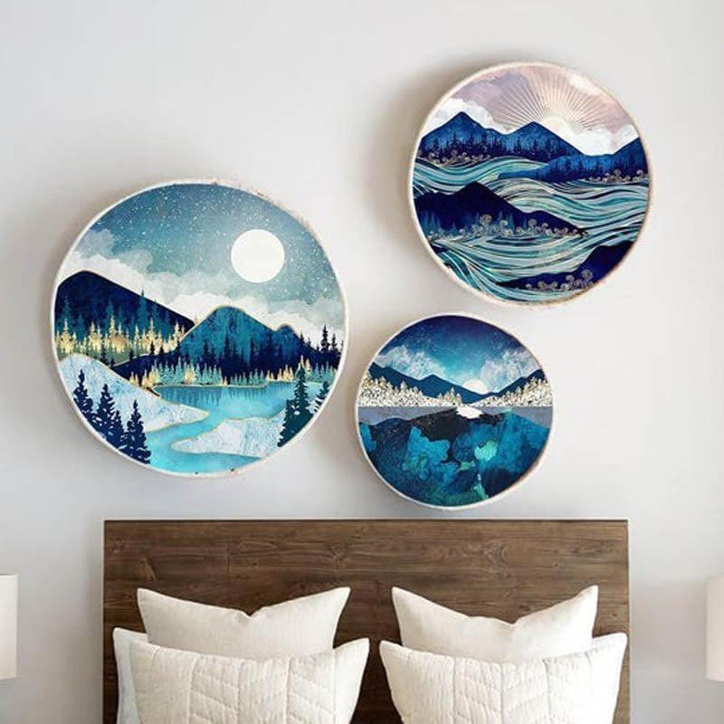 Buy Nightly Hue Wall Art - Set Of Three Wall Art & Paintings from Vaaree