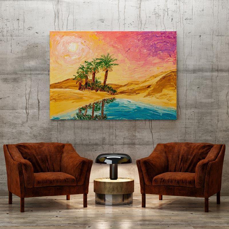 Wall Art & Paintings - Oasis In The Sahara desert Wall Painting - Gallery Wrap