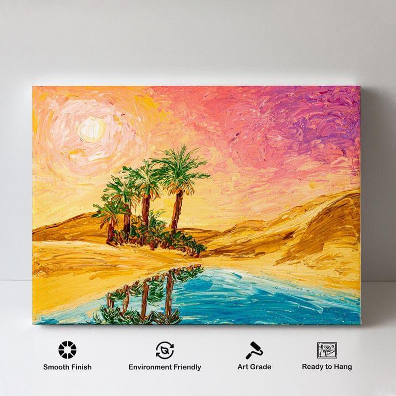 Wall Art & Paintings - Oasis In The Sahara desert Wall Painting - Gallery Wrap