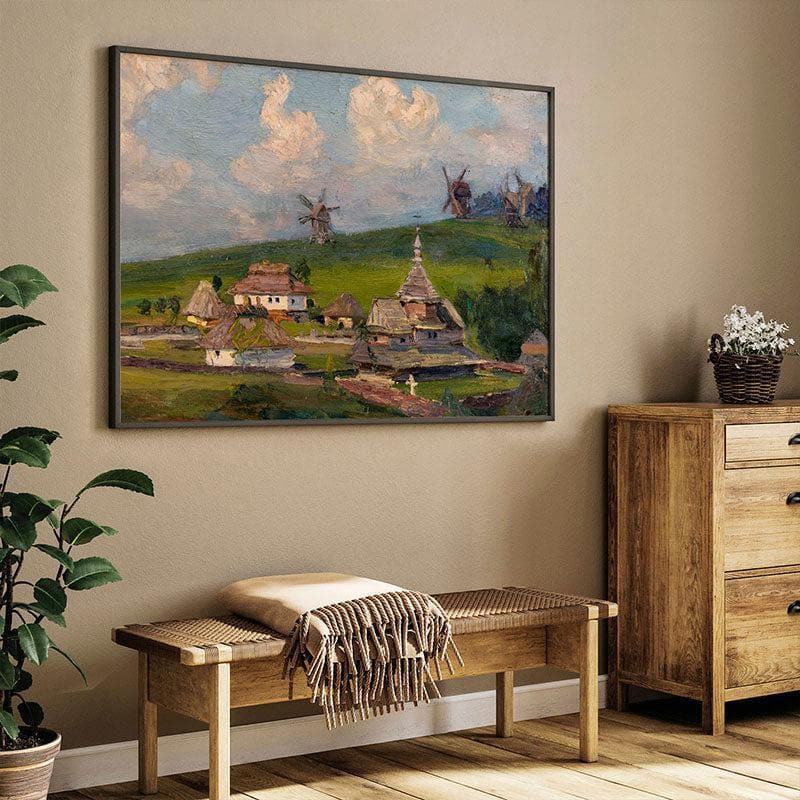 Buy Oil Paint Landscape Wall Painting - Black Frame Wall Art & Paintings from Vaaree