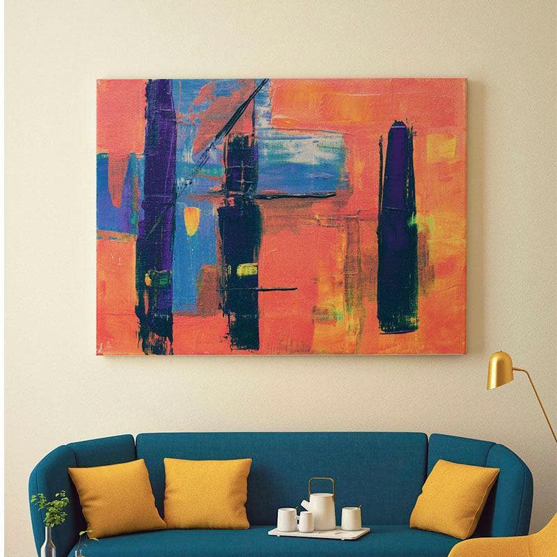 Wall Art & Paintings - Orange Lava Abstract Painting - Gallery Wrap