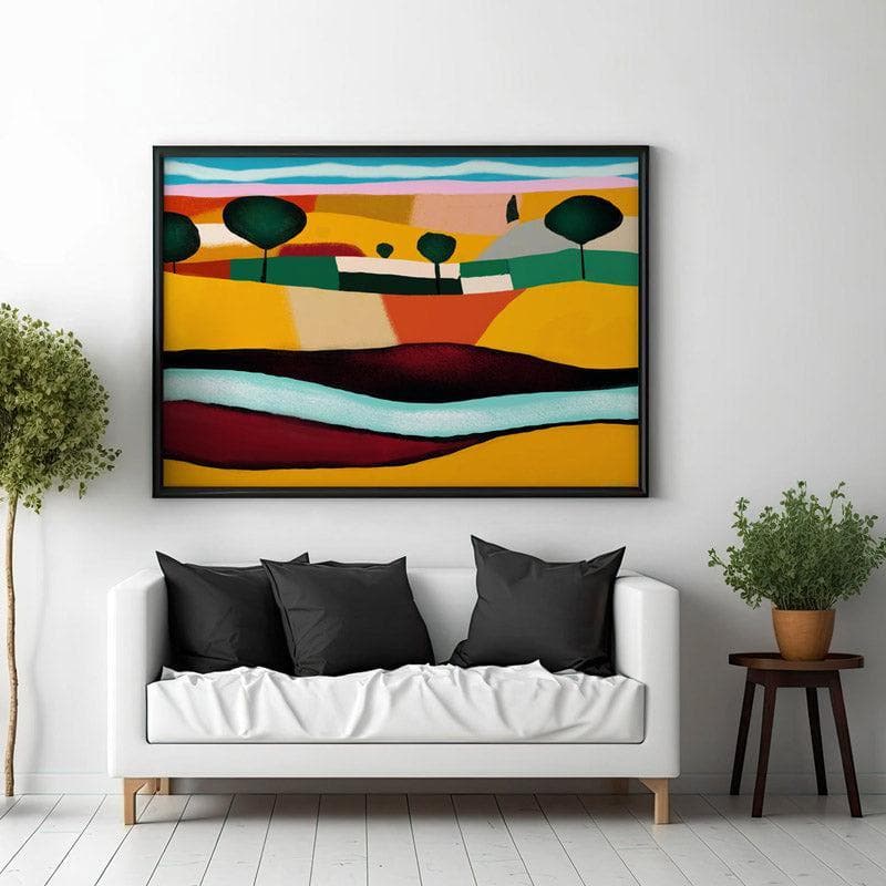 Wall Art & Paintings - Painting Of Riverruns Wall Painting - Black Frame