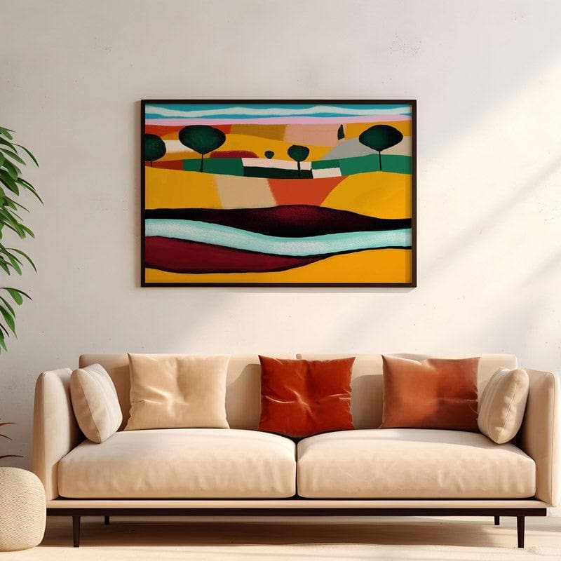 Wall Art & Paintings - Painting Of Riverruns Wall Painting - Black Frame