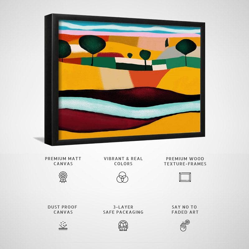 Wall Art & Paintings - Painting Of Riverruns Wall Painting - Black Frame