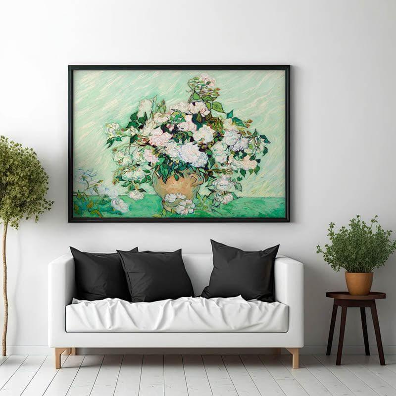 Wall Art & Paintings - Painting Of Roses By Vincent Van Gogh - Black Frame