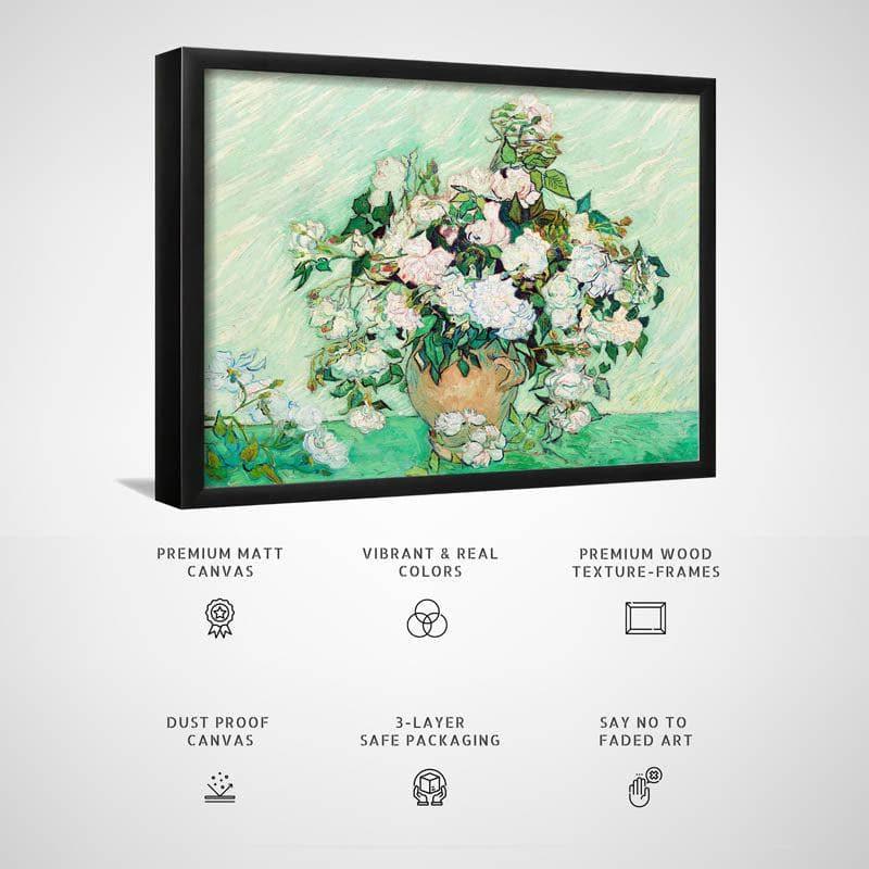 Wall Art & Paintings - Painting Of Roses By Vincent Van Gogh - Black Frame