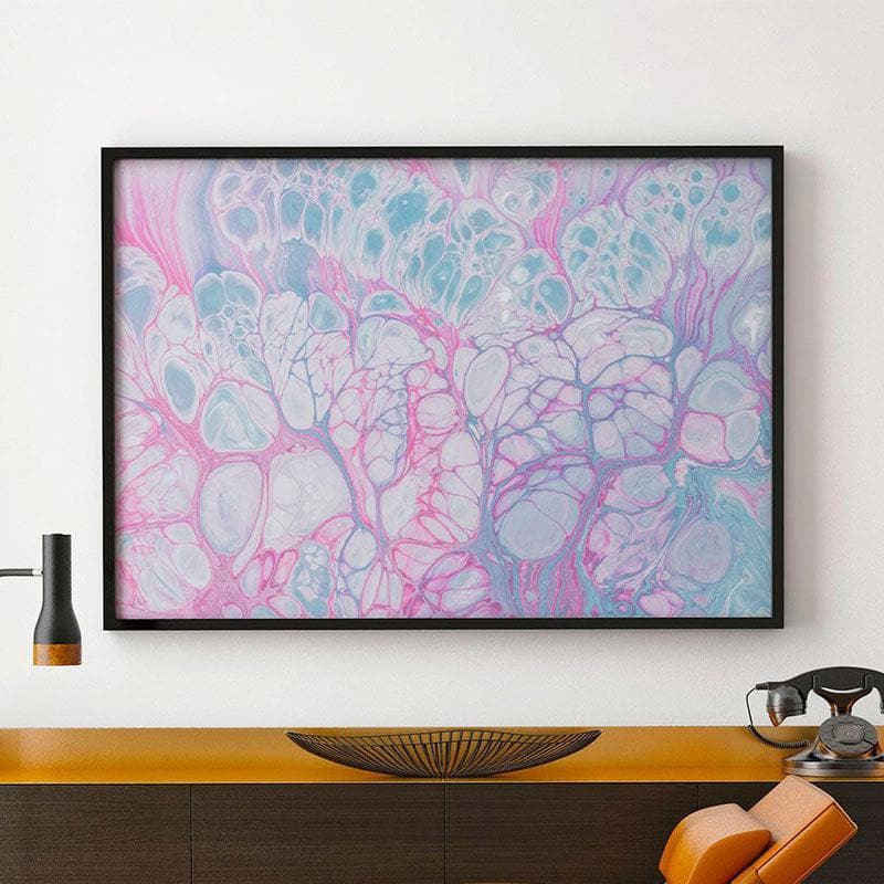 Wall Art & Paintings - Pastel Fluid Abstract Painting - Black Frame