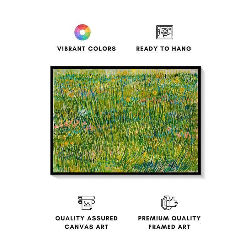 Buy Patch Of Grass Canvas Painting By Vincent Van Gogh - Black Frame Wall Art & Paintings from Vaaree