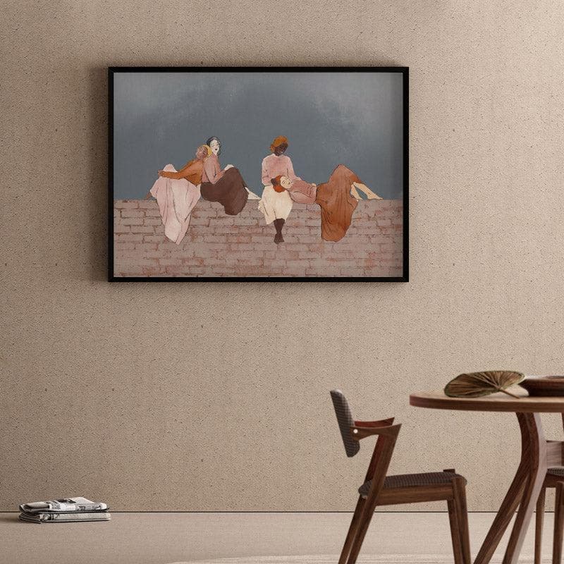 Wall Art & Paintings - Peace On The Barricade Wall Painting - Black Frame