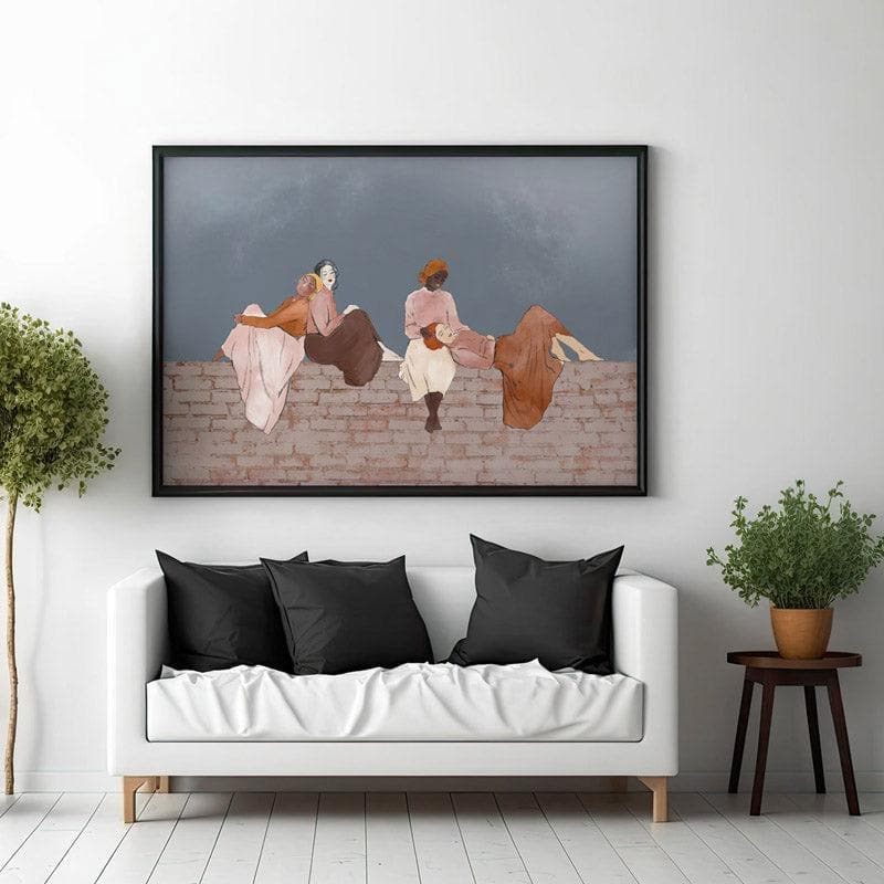 Wall Art & Paintings - Peace On The Barricade Wall Painting - Black Frame