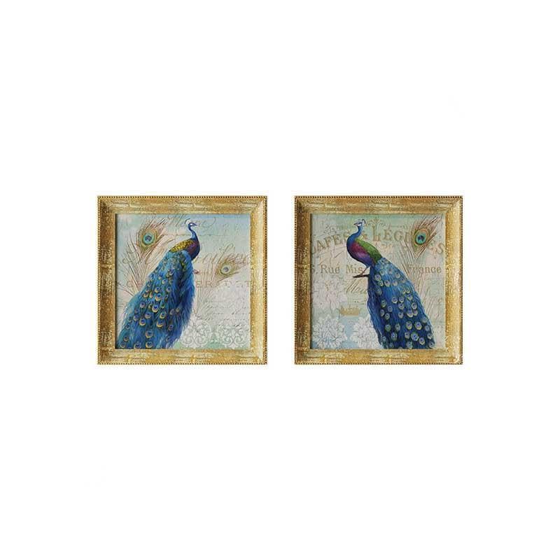 Wall Art & Paintings - Peafowl Wall Art Painting - Set Of Two