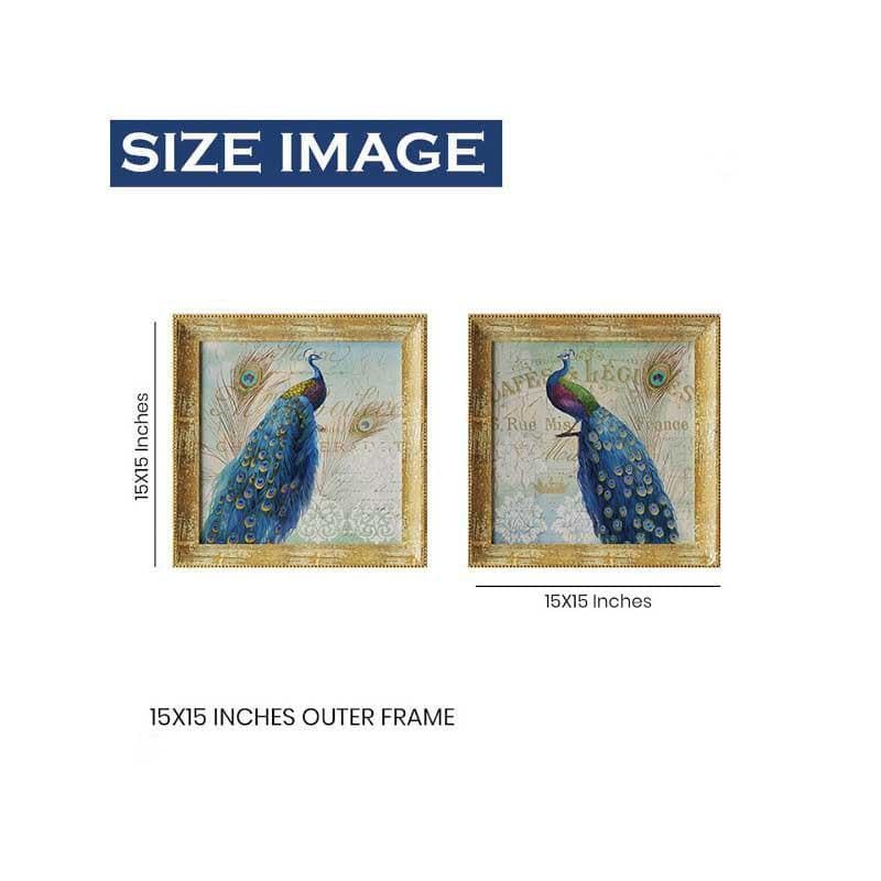 Wall Art & Paintings - Peafowl Wall Art Painting - Set Of Two