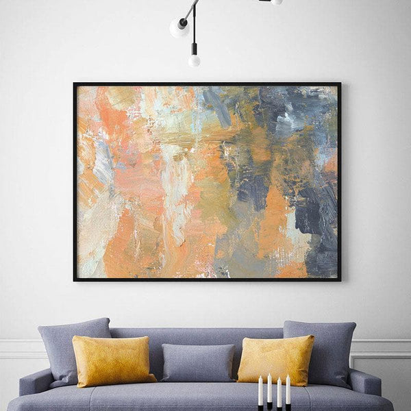 Wall Art & Paintings - Pink Abstract Painting - Black Frame