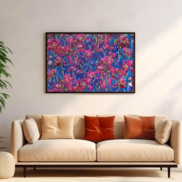 Wall Art & Paintings - Pink Irises By Vincent Van Gogh - Black Frame