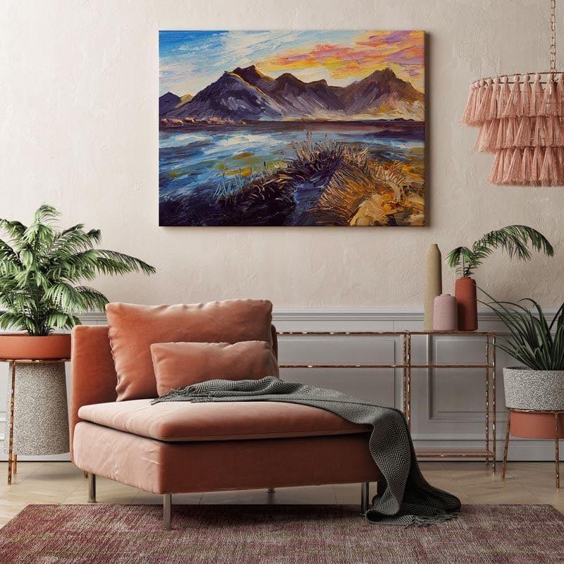 Wall Art & Paintings - Pink Sunset Wall Painting - Gallery Wrap