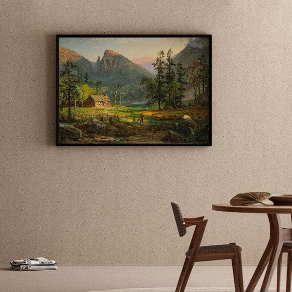 Wall Art & Paintings - Pioneer's Home Eagle Cliff By Jasper Francis Cropsey - Black frame