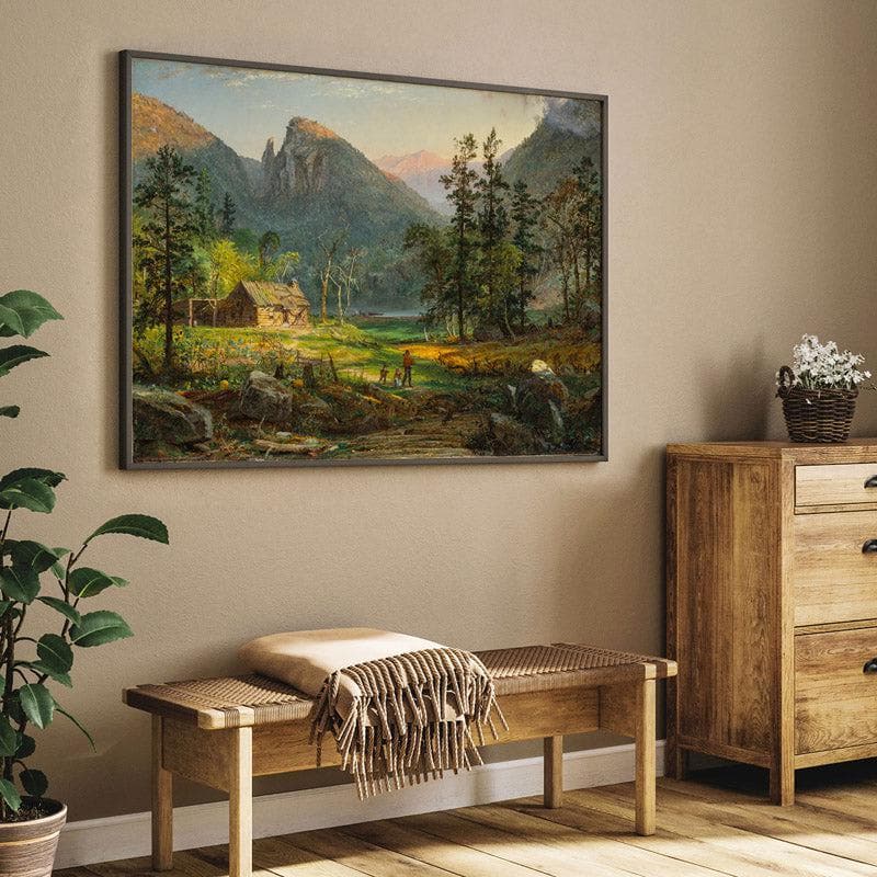 Wall Art & Paintings - Pioneer's Home Eagle Cliff By Jasper Francis Cropsey - Black frame