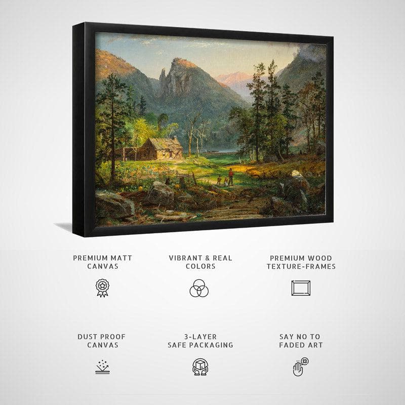 Wall Art & Paintings - Pioneer's Home Eagle Cliff By Jasper Francis Cropsey - Black frame