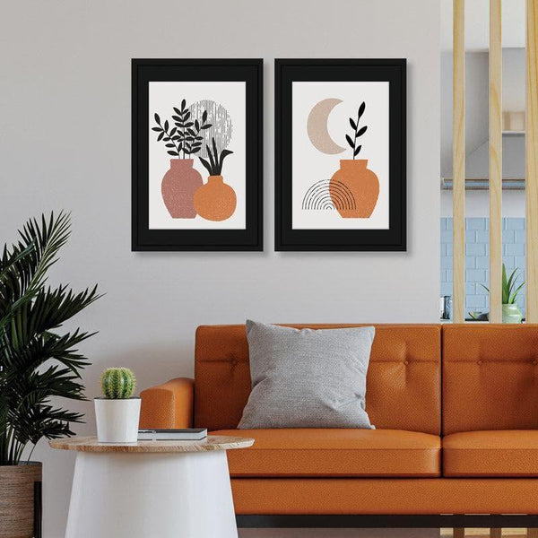 Wall Art & Paintings - Plant Pots Wall Art - Set Of Two