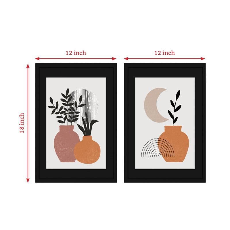 Wall Art & Paintings - Plant Pots Wall Art - Set Of Two